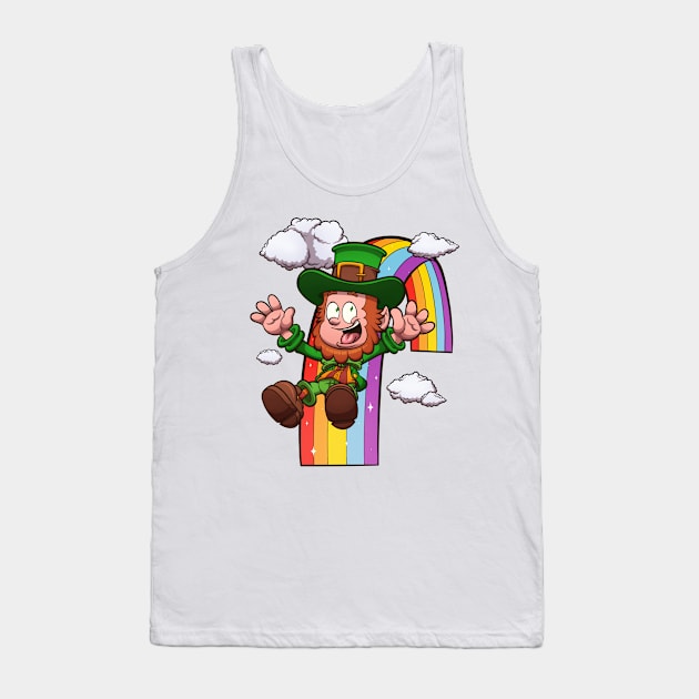 Leprechaun Gliding On Rainbow Tank Top by TheMaskedTooner